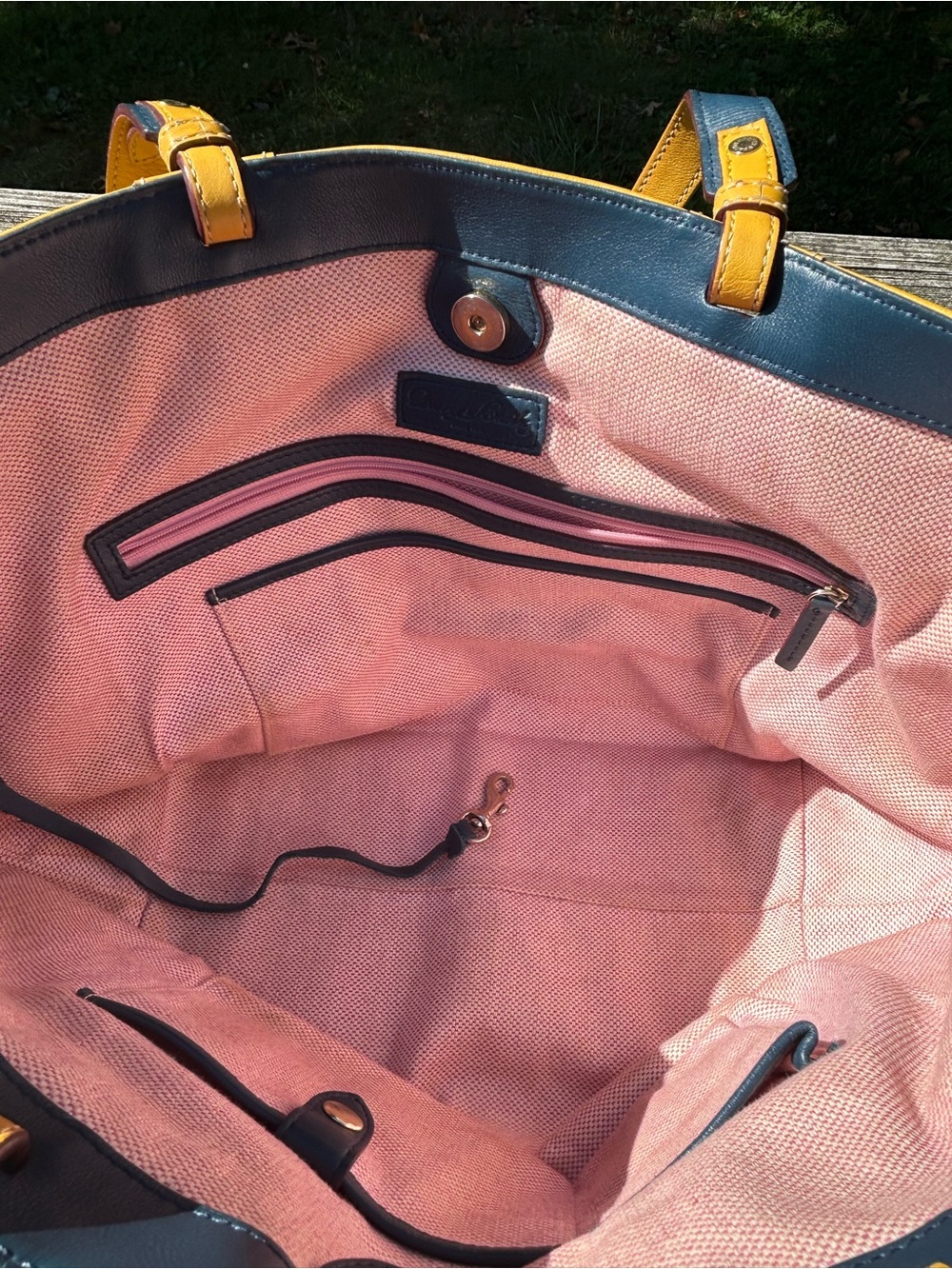 Dooney & Bourke Leather Tote in Mustard - Picture 2 of 9